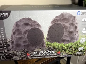 Bluetooth Outdoor Wireless Camouflage Rock Speakers 2 Pack - Picture 1 of 3