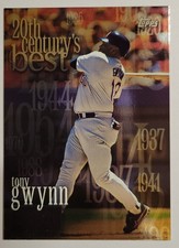 1999 Topps # 229 Tony Gwynn 20th Century’s Best San Diego Padres