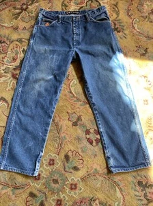Wrangler FR Flame Resistant Relaxed Fit Work Jeans Dark Wash Blue 38 34 - Imagen 1 de 12