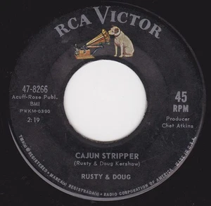Cajun Rocker - RUSTY& DOUG - "CAJUN STRIPPER" b/w "HALF THE TIME" on RCA (VG) - Picture 1 of 2