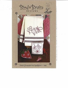 Bird Brain Designs, #480, Fresh Strawberries Redwork - Original Pkg. - Picture 1 of 1