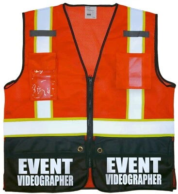 Event Videographer Survivor Safety Vest with Reflective logo front and back - Image 1 of 4
