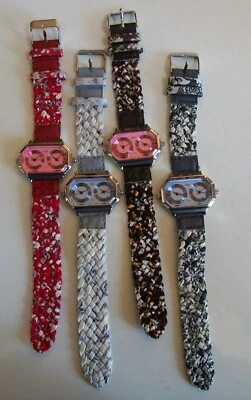 Women's Colorful 2 time zone (dual time)Printed band fashion casual watch - Image 1 of 4