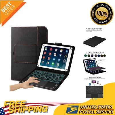 Capa teclado TouchPad elegante para tablets 9-11" com cores ajustáveis retroiluminadas - Imagem 1 de 4