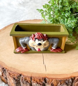 VTG Warner Bros Taz Tasmanian Devil Desk Business Card Holder 1996 Looney Tunes