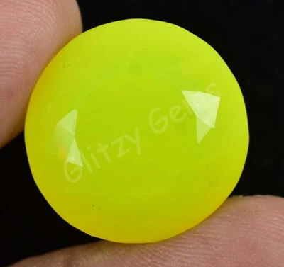 Ópalo amarillo neón natural 40,70 quilates redondo certificado sin tratar piedra preciosa suelta rara Foto 1 de 4