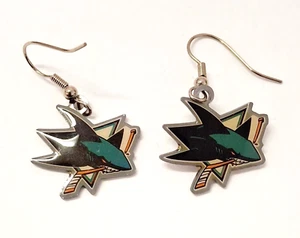 Ohrringe NHL Hockey San Jose Haie Sport Dangle - Bild 1 von 2