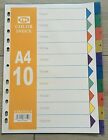 1 - 10 Tabbed File Divider Folder Document Index Color A4  Plastic Sheet UK