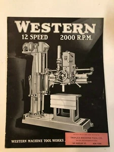 Western 12 Speed 2000 RPM Drill W/Specs Original Book #76 & Cover letter 12 page - Picture 1 of 12