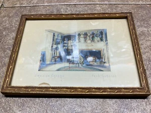 Fred Thompson hand colored photograph “Fireside Dreams” Fireplace Interior Scene - Picture 1 of 5
