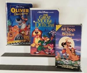 Vintage Disney Animal Adventures Movie Night VHS - Oliver, All dogs, Detective - Picture 1 of 7