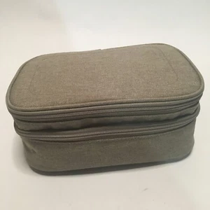Rownyeon Borsa Cosmetica Organizzatore Trucco 9,5” x 6,5” x 3,5” Tela Taupe - Foto 1 di 10