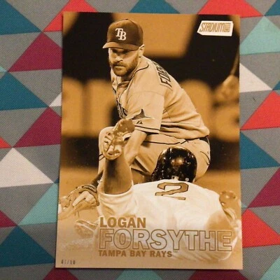 LOGAN FORSYTHE #84 Rays 2016 Topps Stadium Club 5X7 Gold Version 07/10 Made - Image 1 of 2