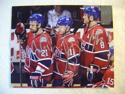 Foto autografiada de Montreal Canadiens Line 8x10 Saku Koivu Mike Komisarek Higgins Foto 1 de 4