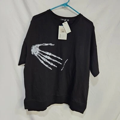 Skeleton Hand Black AOWOFS Tee T-Shirt Size 2XL Emo Punk Goth Scene Grunge — 第 1/4 张图片