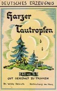 Diseño logotipo resina gotas de rocío hierbas licor alcohol abeto bosque publicidad gouache - Imagen 1 de 2