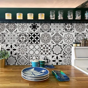 Thicken Glossy Backsplash Kitchen Contact Paper Tile Wallpaper Removable Self Ad - Picture 1 of 12