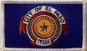 EL PASO TEXAS Flag Morale Patch With Hook Adhesive Fastener WHITE Border - Picture 1 of 1