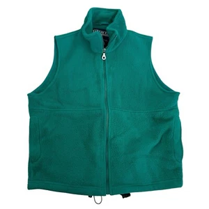 Chaleco sin mangas con cremallera completa polar verde Polartec Lands End de colección años 90 bolsillos S 6-8 - Imagen 1 de 9