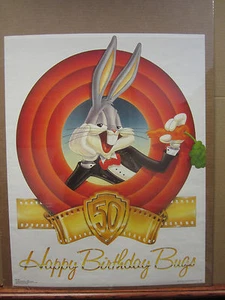 Warner bros. Happy Birthday Bugs 50th bunny 1989 poster 4445 - Picture 1 of 5