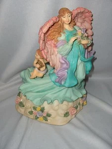 Vintage  Angel and Cherub Music Box It Rocks Cherub Turns Plays Always NICE - Picture 1 of 6