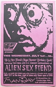 Alien Sex Fiend - Original Showflieger Nik Fiend UK Goth To Much Acid Manray 1992 - Bild 1 von 2