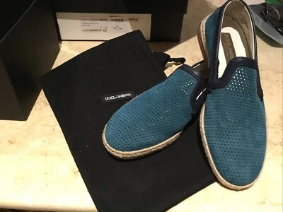 Dolce & Gabbana 麂皮绒乐福鞋 Mondello 蓝色 Braun 尺码 38 — 第 1/4 张图片