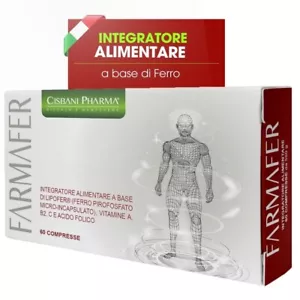 FarmaFER integratore Ferro con Vitamine A, B2, C e Acido Folico - 60 compresse - Foto 1 di 6