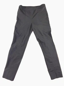 St John Black Pleated Crop Pants Sz 4 Side Zip Professional Trousers Split Hem - Picture 1 of 7