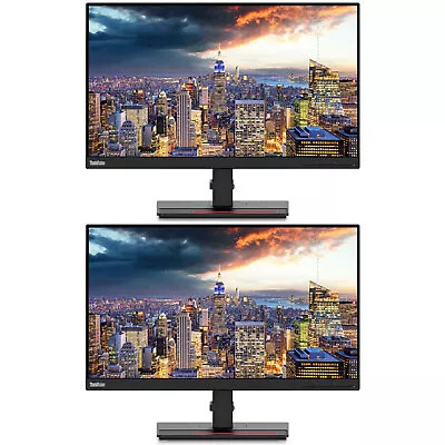 Lenovo ThinkVision T24i-20 23.8" FHD IPS WLED-Backlit Raven Black 2-Pack Monitor - Image 1 of 4