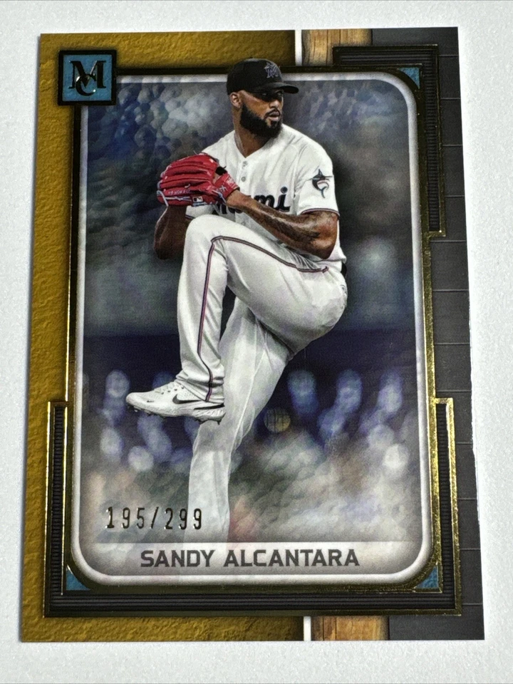 2023 Topps Museum Collection - Sandy Alcantara - Miami Marlins - Gold #/299 - Image 1 of 2