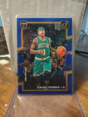 🏀#d 49/49! Mirror Blue Donruss 2017-2018 Press Proof #9 Isaiah Thomas Boston - Image 1 of 4