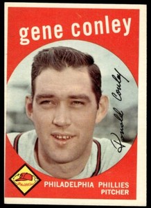1959 Topps Gene Conley EX/MT Philadelphia Phillies #492