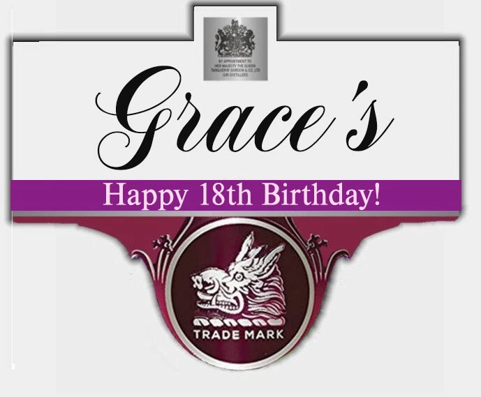 PERSONALISED GORDONS SLOE GIN BOTTLE LABEL - PARTY / BIRTHDAY / WEDDING OCCASION - Image 1 of 1