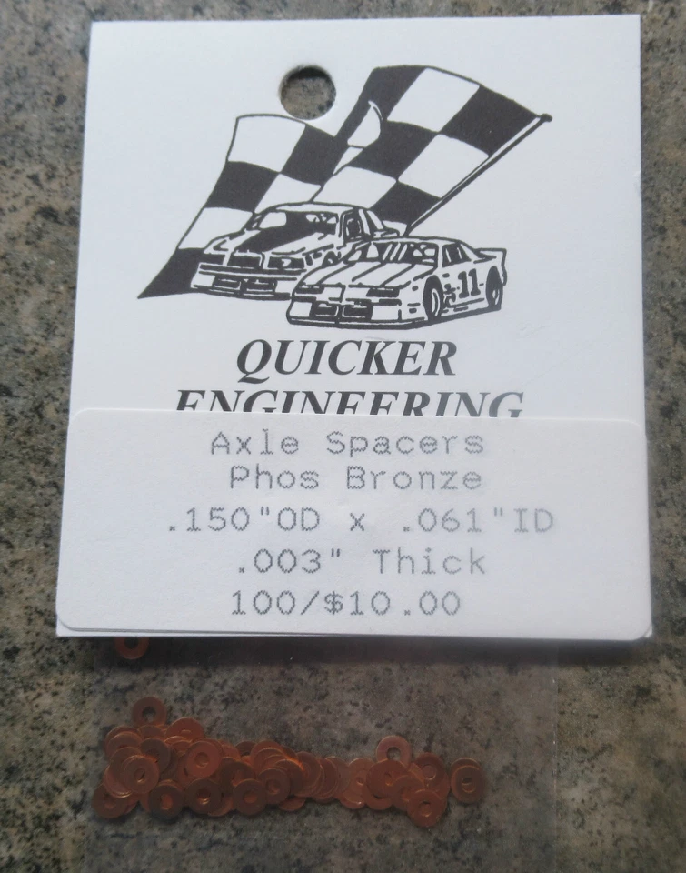 PAQUETE INGENIERÍA MÁS RÁPIDA "NUEVO" ESPACIADORES DE EJE PHOS BRONCE .003" (100) Foto 1 de 1