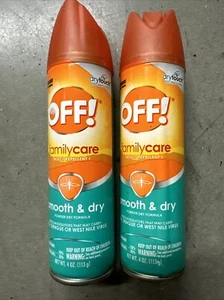 LOT Of 2 Cans - OFF Familycare Smooth and Dry Insect Repellent, 4 Ounce Each - Picture 1 of 1