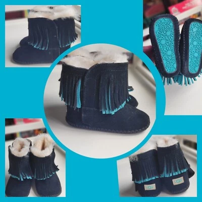 Botines Ugg Australia Bebé Talla 4 Branyon Negro Gran Forma ¡Tan Lindos! Foto 1 de 4