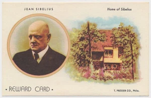 Jean Sibelius - T. Presser Co. Music Reward Card - Picture 1 of 2