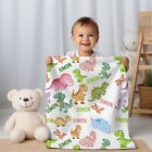 Personalisierte Baby Decke Namen Bagger Trecker Dschungel Dinos Geschenk Kinder