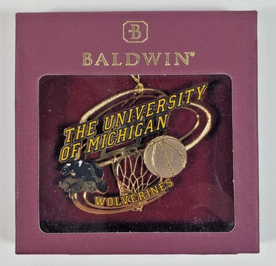Baldwin University of Michigan Wolverines Baloncesto Acabado Oro 24k Adorno Foto 1 de 4