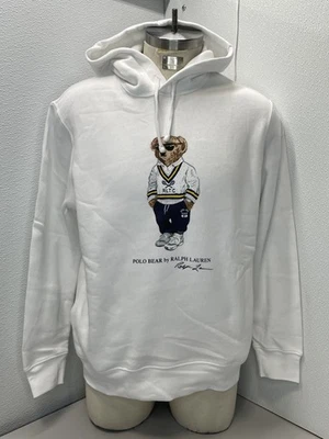Polo Ralph Lauren Para Hombre Sudadera con Capucha Polo Oso Polar Sudadera con Capucha Talla S Blanca Foto 1 de 4