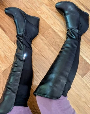 Botas Catherine Malandrino negras sobre la rodilla de cuero sintético talla 7,5 Foto 1 de 4