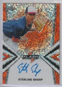Sterling Sharp auto 1 of 10 1/10 Leaf Flash Signed On Card - Picture 1 of 2