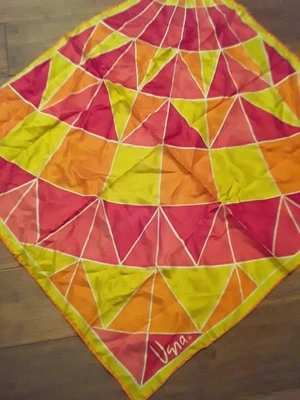 Bufanda Vintage Vera Vibrante Amarillo Naranja y Rojo, Pañuelo Foto 1 de 3