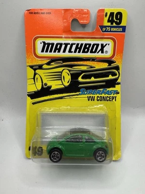 Литой под давлением спичечный коробок No49 SUPERFAST VW CONCEPT — зеленый Volkswagen Beetle - Изображение 1 из 2