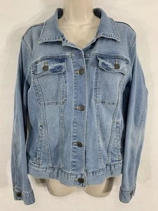 ST. JOHN'S BAY Womens L/LARGE Blue Denim Jean Jacket - Picture 1 of 12