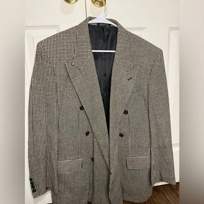 Blazer De Colección RARO Guy Laroche 100% Seda Pata de Gallo Para Hombre’s 40R Doble Pecho Foto 1 de 4