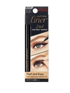 KISS Lash GLUEliner Matte Finish False Eyelash Black Lash Glue+Eyeliner 82743 - Picture 1 of 7