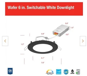 Juno 6 in. Select CCT Slim Canless Matte Black or Brushed Nickel Recessed - Picture 1 of 2
