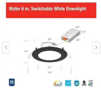 Juno 6 in. Select CCT Slim Canless Matte Black or Brushed Nickel Recessed - Image 1 of 2